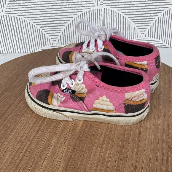 Lucky Brand & Vans Baby Shoe Lot Gold Moc Bow & V Pink Cupcake Sneakers Size 4C - Picture 15 of 16